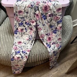 Floral Leggings - Pink & Purple Roses